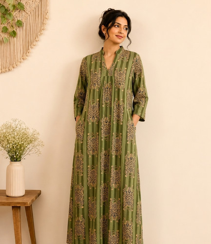 Women olive green - olive, printed